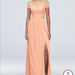 David’s Bridal Off the Shoulder Bridesmaid Dress